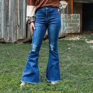 Blue Flared Women Jeans